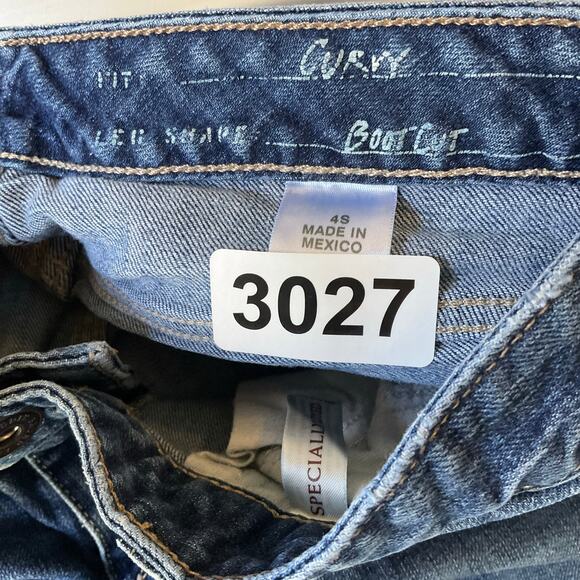 Specially Dyed Women’s Denim waxed Curvy Boot Cut Straight Jeans size 4S, Blue - Picture 8 of 12